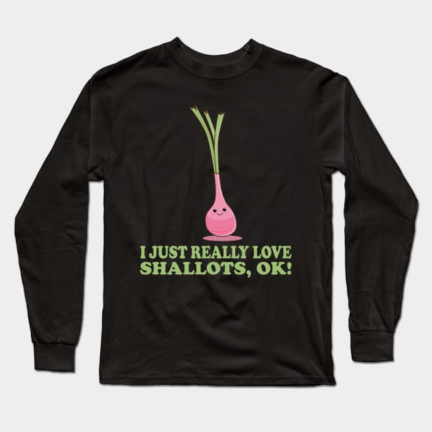 I Just Really Love Shallots, Ok! Cute Kawaii Shallot Long Sleeve T-Shirt by KawaiinDoodle
